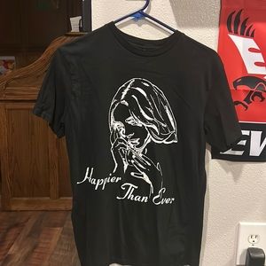 Unisex MEDIUM Black Billie Eilish "Happier Than Ever" T-Shirt